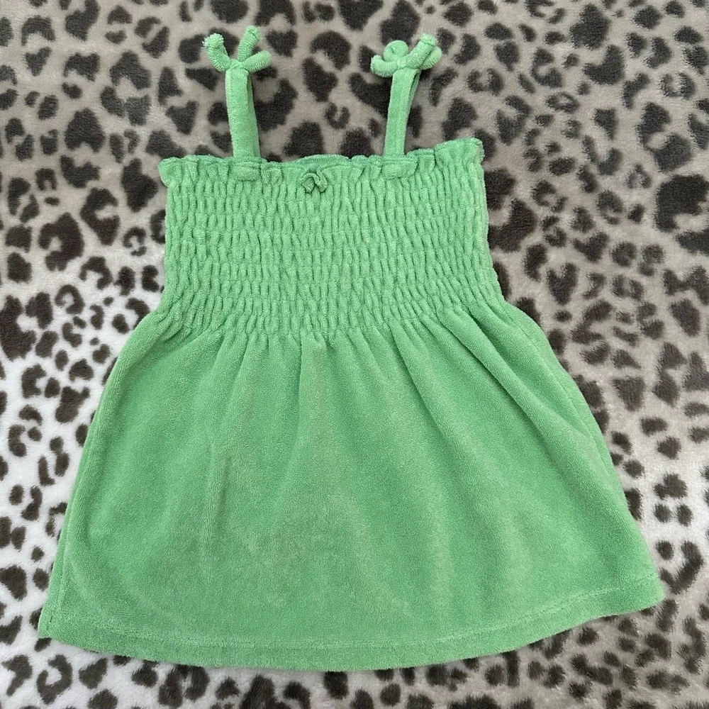 2006 Old Navy Terrycloth Swim Coverup Dress in Green Size 6-12 months